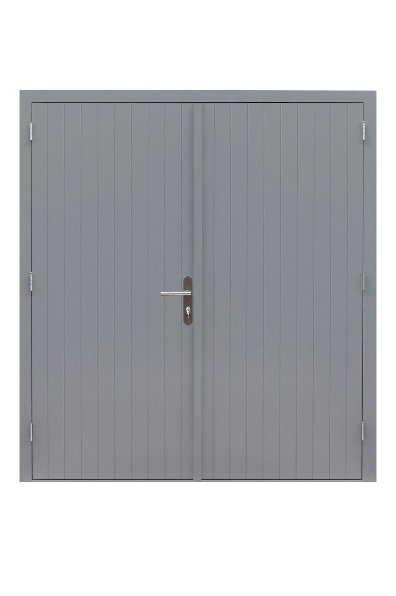 Hardhouten Dubbele Dichte Deur Prestige 202 x 221 cm - Grijs gegrond - Afbeelding 1